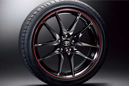 235/40R19タイヤ(ブリヂストンPOTENZA RE050A)&19×8J専用アルミホイール(ダークスパッタリング+レッドライン仕様)+専用センターオーナメント